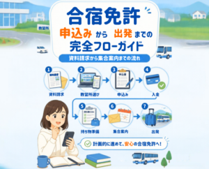 合宿免許 申込みから出発までの完全フローガイド｜資料請求から集合案内までの流れ