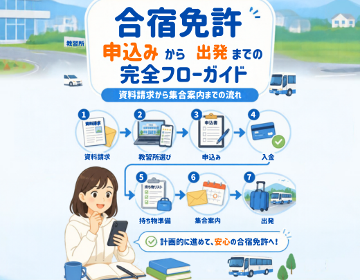 合宿免許 申込みから出発までの完全フローガイド｜資料請求から集合案内までの流れ