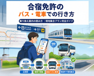 合宿免許のバス・電車での行き方と乗り換え案内の読み方｜現地集合プラン完全ガイド