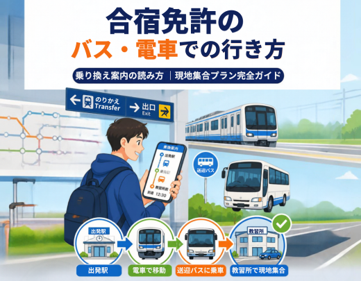 合宿免許のバス・電車での行き方と乗り換え案内の読み方｜現地集合プラン完全ガイド