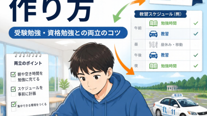 合宿免許中の勉強時間の作り方｜受験勉強・資格勉強との両立のコツ